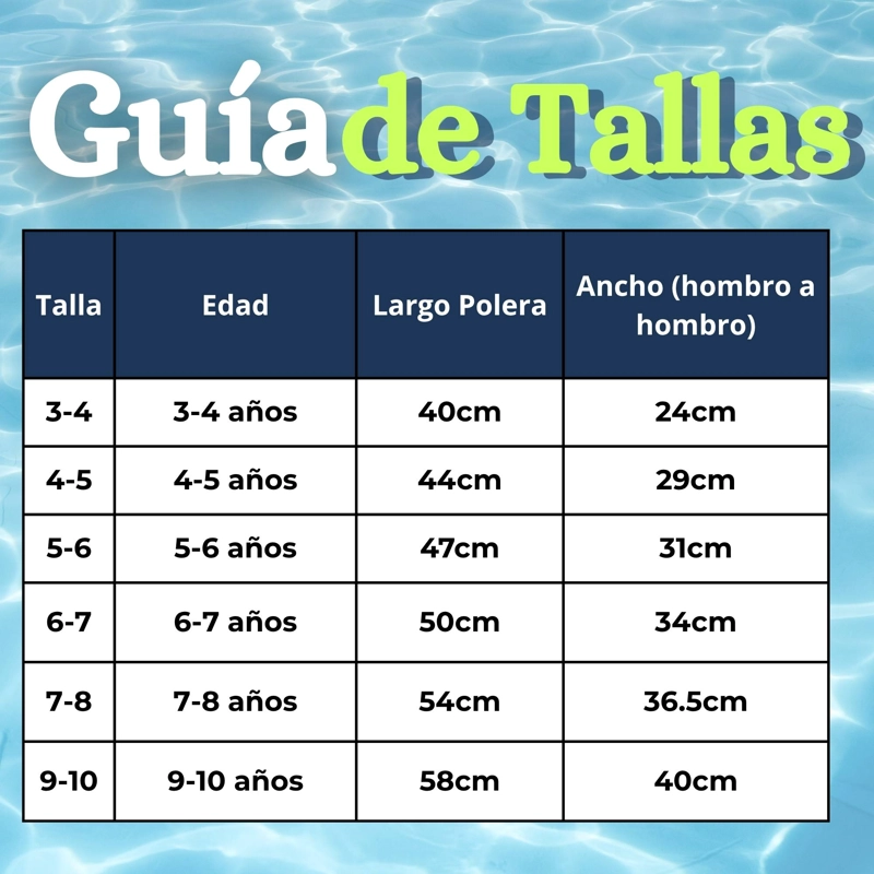 TRAJE DE BAÑO MANGA LARGA CON PANTALON LARGO Y PANTALON CORTO NIÑO DE 3 A 11 AÑOS BLUE SURF - 4