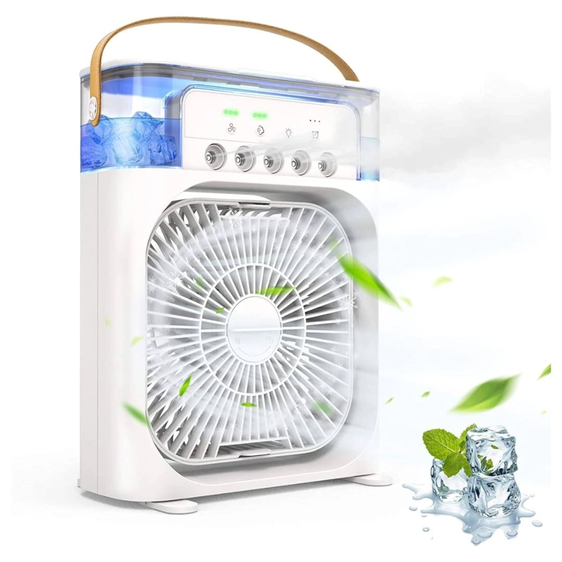 LINE CLIMATIZADOR PORTATIL FRIO 4 EN 1 VENTILADOR HUMIFICADOR ENFRIADOR LAMPARA LED 220V USB