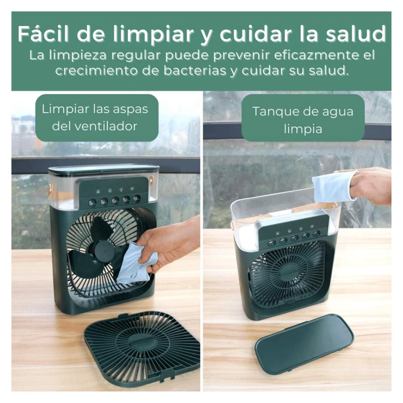 CLIMATIZADOR PORTATIL FRIO 4 EN 1 VENTILADOR HUMIFICADOR ENFRIADOR LAMPARA LED 220V USB - 6