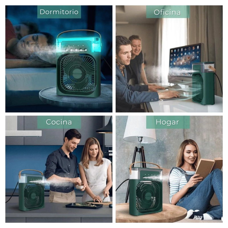CLIMATIZADOR PORTATIL FRIO 4 EN 1 VENTILADOR HUMIFICADOR ENFRIADOR LAMPARA LED 220V USB - 7