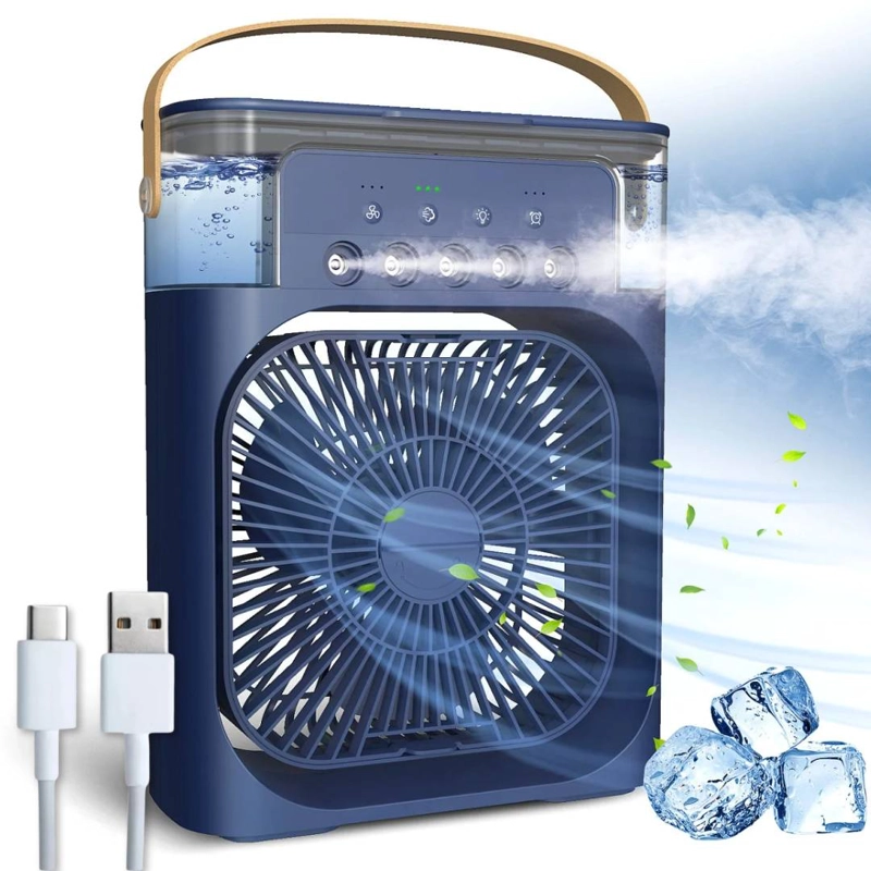 LINE CLIMATIZADOR PORTATIL FRIO 4 EN 1 VENTILADOR HUMIFICADOR ENFRIADOR LAMPARA LED 220V USB