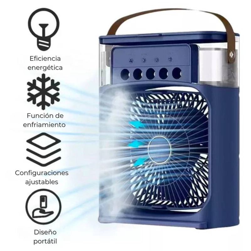 CLIMATIZADOR PORTATIL FRIO 4 EN 1 VENTILADOR HUMIFICADOR ENFRIADOR LAMPARA LED 220V USB - 7