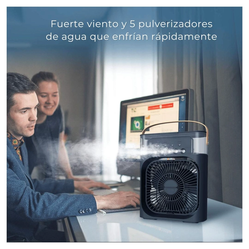 CLIMATIZADOR PORTATIL FRIO 4 EN 1 VENTILADOR HUMIFICADOR ENFRIADOR LAMPARA LED 220V USB - 6