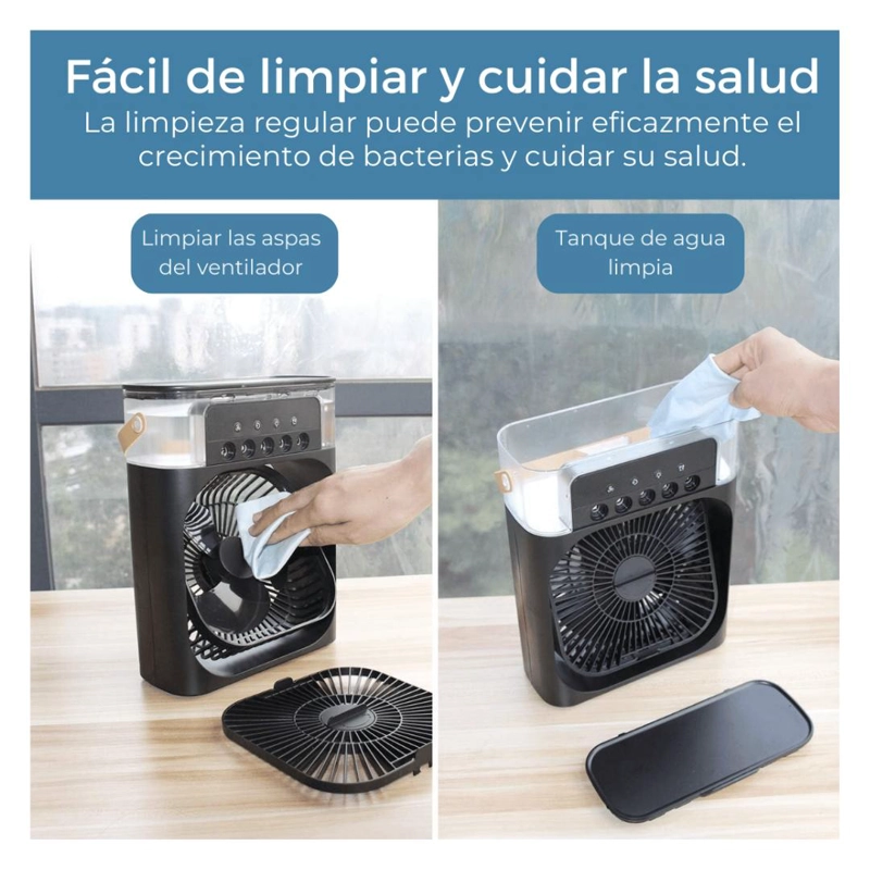 CLIMATIZADOR PORTATIL FRIO 4 EN 1 VENTILADOR HUMIFICADOR ENFRIADOR LAMPARA LED 220V USB - 7