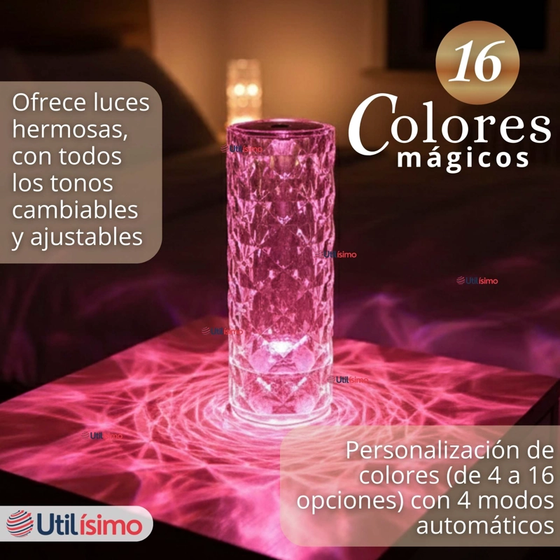 LAMPARA CRISTAL TACTIL USB TRANSPARENTE PARA MESA - 13
