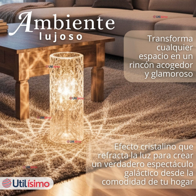LAMPARA CRISTAL TACTIL USB TRANSPARENTE PARA MESA - 11