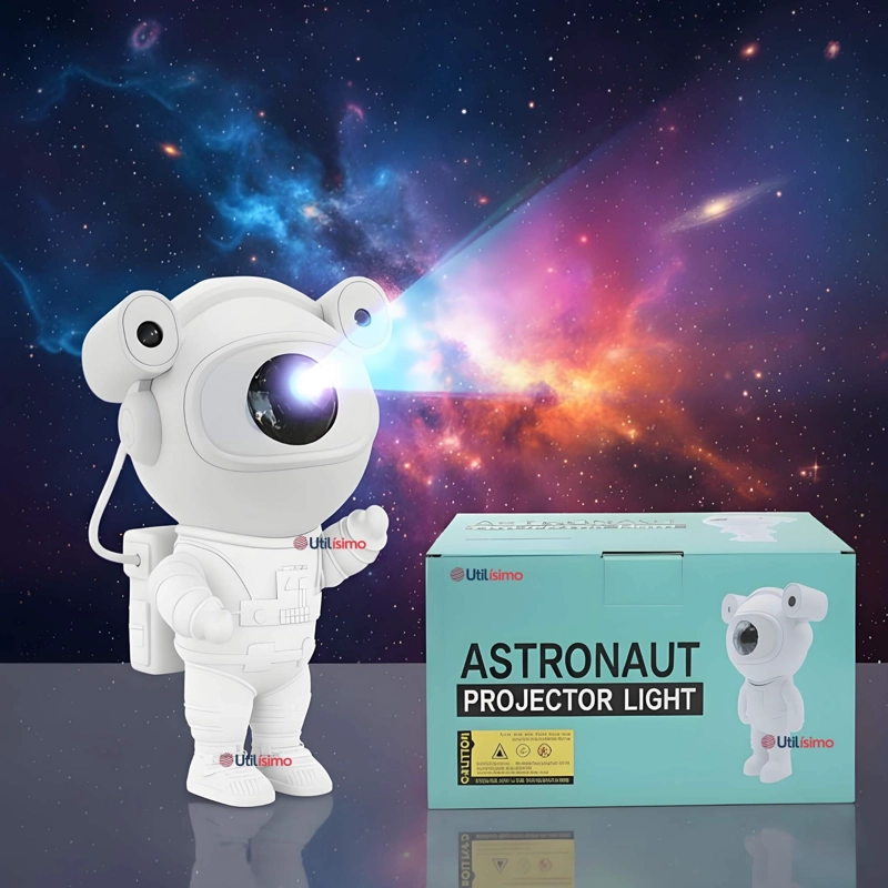 LAMPARA PROYECTOR ASTRONAUTA DE GALAXIA LUZ LED CON BLUETOOTH - 1