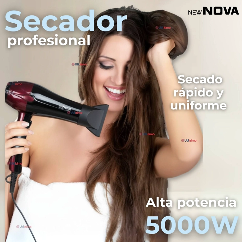 SECADOR DE PELO ALTA POTENCIA PROFESIONAL 5000W CABELLO PELUQUERIA ROJO - 5