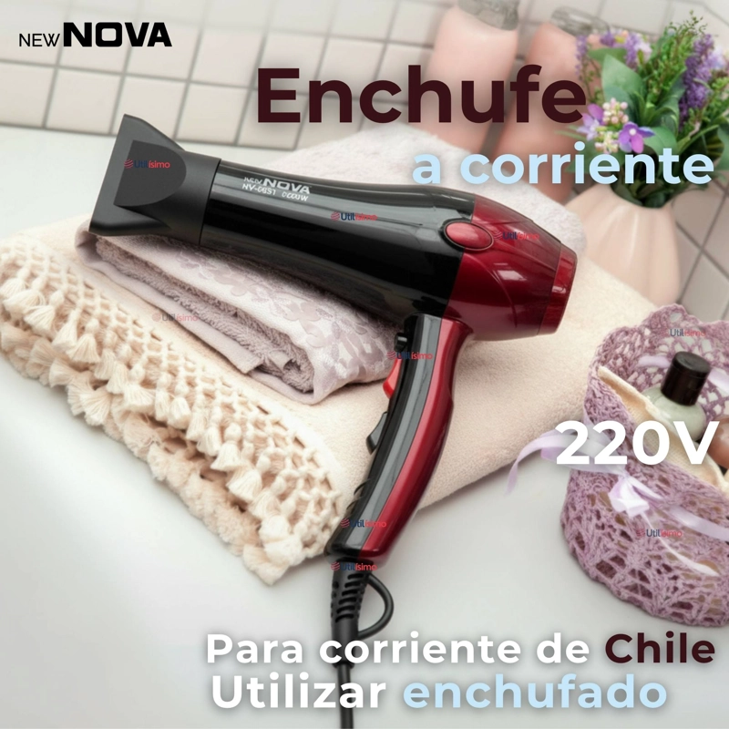 SECADOR DE PELO ALTA POTENCIA PROFESIONAL 5000W CABELLO PELUQUERIA ROJO - 9