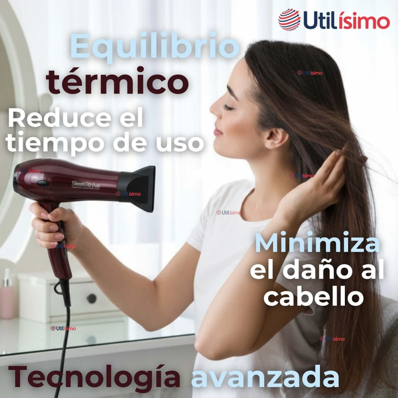 SECADOR DE PELO ALTA POTENCIA PROFESIONAL 5000W CABELLO PELUQUERIA ROJO - 5