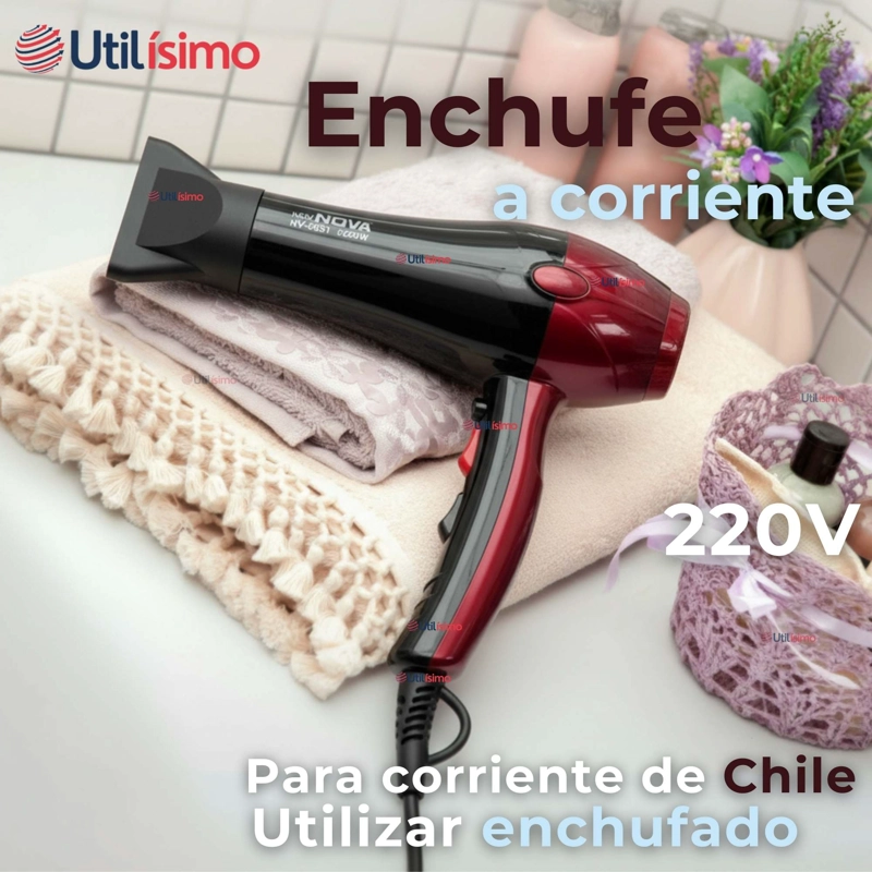 SECADOR DE PELO ALTA POTENCIA PROFESIONAL 5000W CABELLO PELUQUERIA ROJO - 9