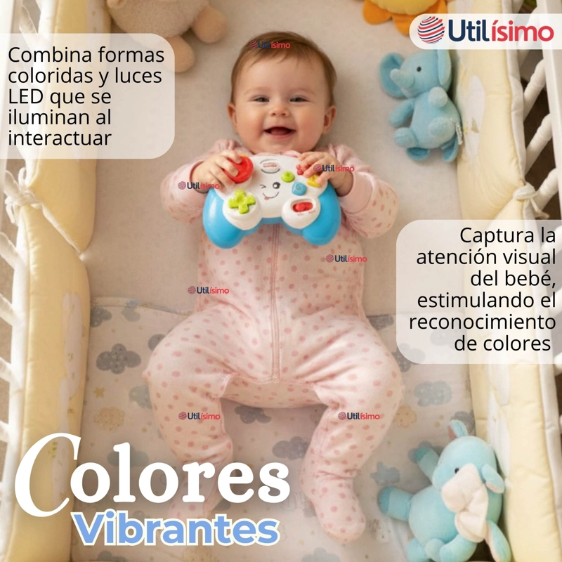 CONTROL MANDO INTERACTIVO MUSICA Y LUCES JUGUETE PARA NIÑOS COLORES SURTIDOS - 2