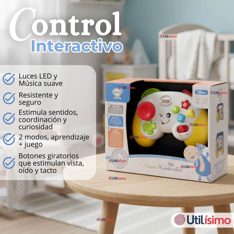 CONTROL MANDO INTERACTIVO MUSICA Y LUCES JUGUETE PARA NIÑOS COLORES SURTIDOS - 6