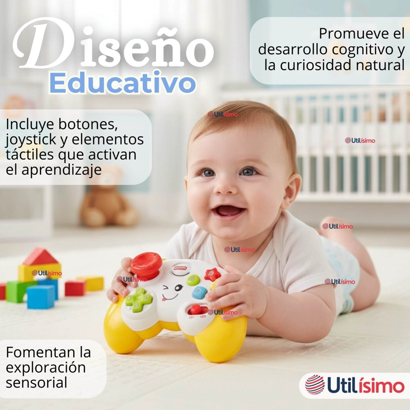 CONTROL MANDO INTERACTIVO MUSICA Y LUCES JUGUETE PARA NIÑOS COLORES SURTIDOS - 10