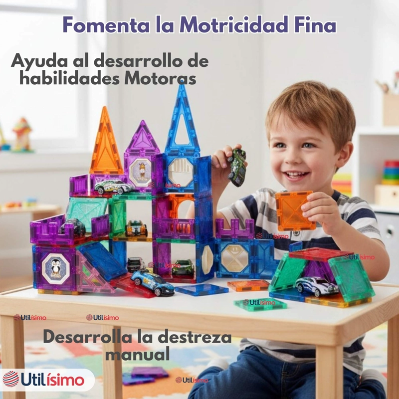 JUEGO BLOQUES DE CONSTRUCCION MAGNE TICOS 3D 66 PIEZAS PARA NIÑO O NIÑA - 6
