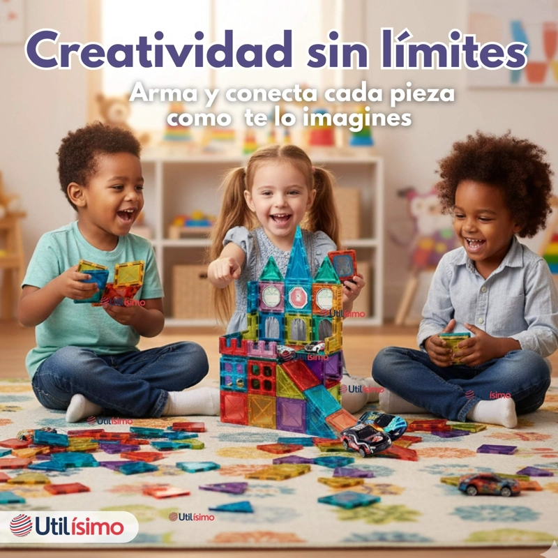 JUEGO BLOQUES DE CONSTRUCCION MAGNE TICOS 3D 66 PIEZAS PARA NIÑO O NIÑA - 8