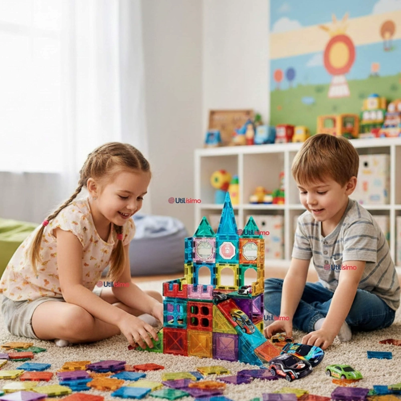 JUEGO BLOQUES DE CONSTRUCCION MAGNE TICOS 3D 66 PIEZAS PARA NIÑO O NIÑA - 1