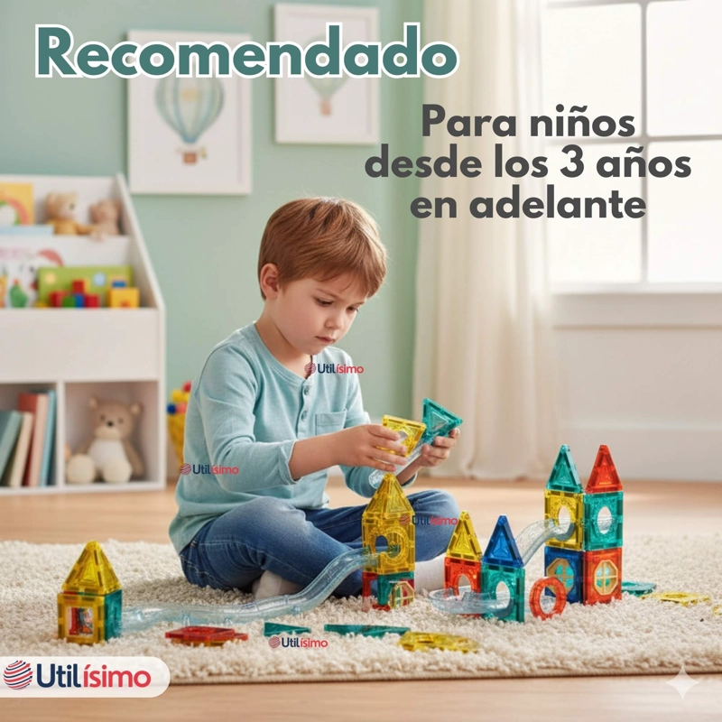 JUEGO BLOQUES DE CONSTRUCCION MAGNE TICOS 3D 97 PIEZAS PARA NIÑO O NIÑA - 7