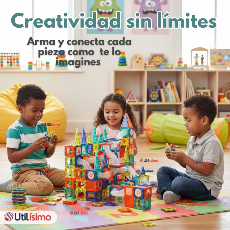 JUEGO BLOQUES DE CONSTRUCCION MAGNE TICOS 3D 97 PIEZAS PARA NIÑO O NIÑA - 10