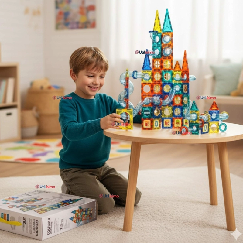 JUEGO BLOQUES DE CONSTRUCCION MAGNE TICOS 3D 97 PIEZAS PARA NIÑO O NIÑA - 1