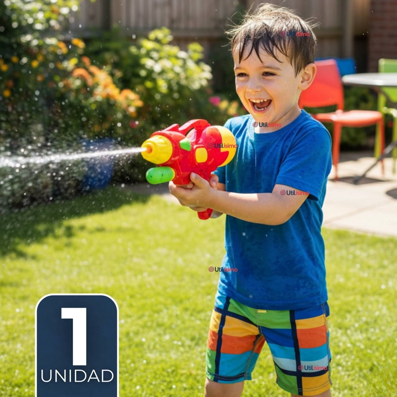 PISTOLA DE AGUA 300ML 32CM COLORES SURTIDOS JUGUETE LANZA AGUA NIÑO NIÑA - 1