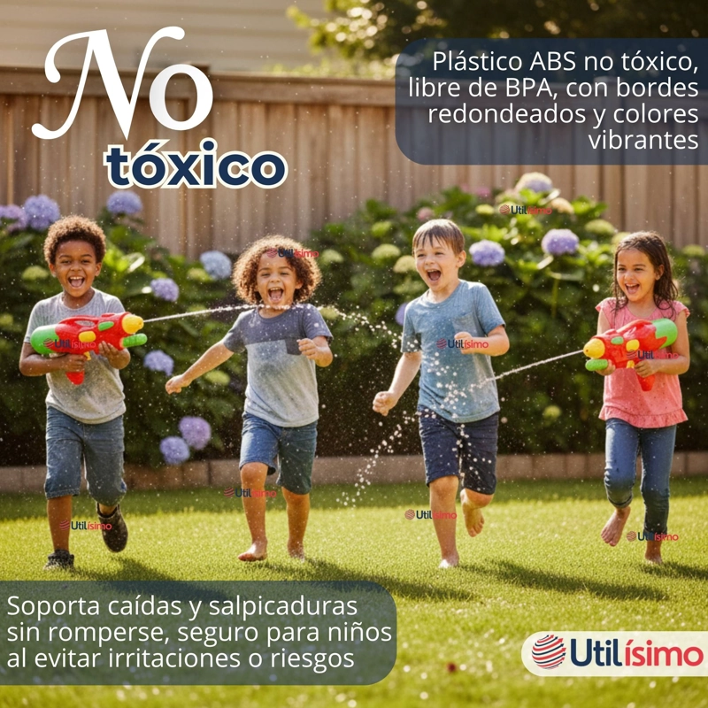 PISTOLA DE AGUA 300ML 32CM COLORES SURTIDOS JUGUETE LANZA AGUA NIÑO NIÑA - 2