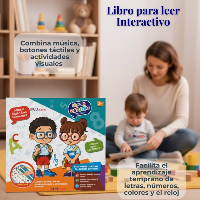 LIBRO DIDACTICO INTERACTIVO APRENDIZAJE BILINGÜE JUGUETE PARA NIÑOS - 3