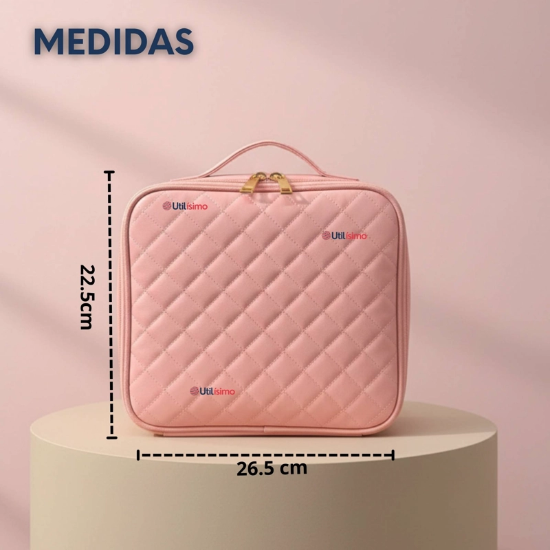 ESTUCHE MAQUILLAJE BOLSO COSMETIQUERO ESPEJO CON LUZ LED ORGANIZADOR - 4