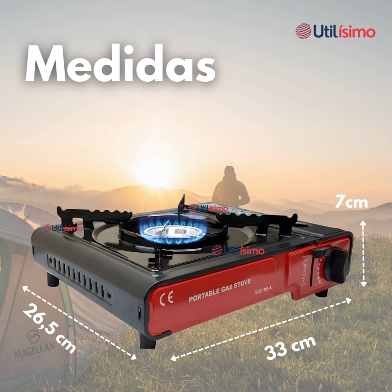 COCINA PORTATIL COCINILLA CAMPING + KIT INSTALACION + SARTE N + LATA - 8