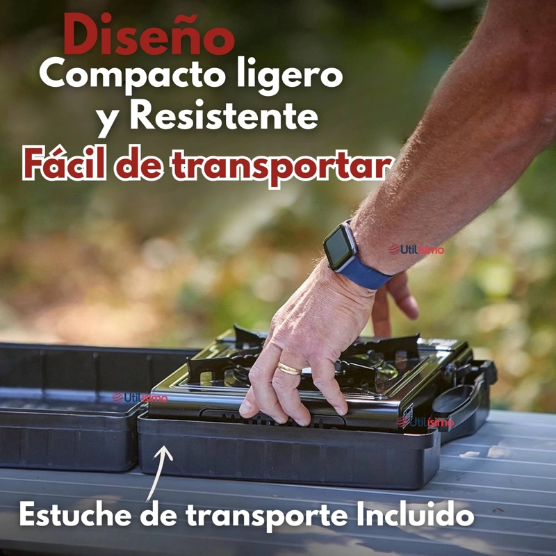 COCINA PORTATIL COCINILLA CAMPING + KIT INSTALACION + SARTE N + LATA - 9