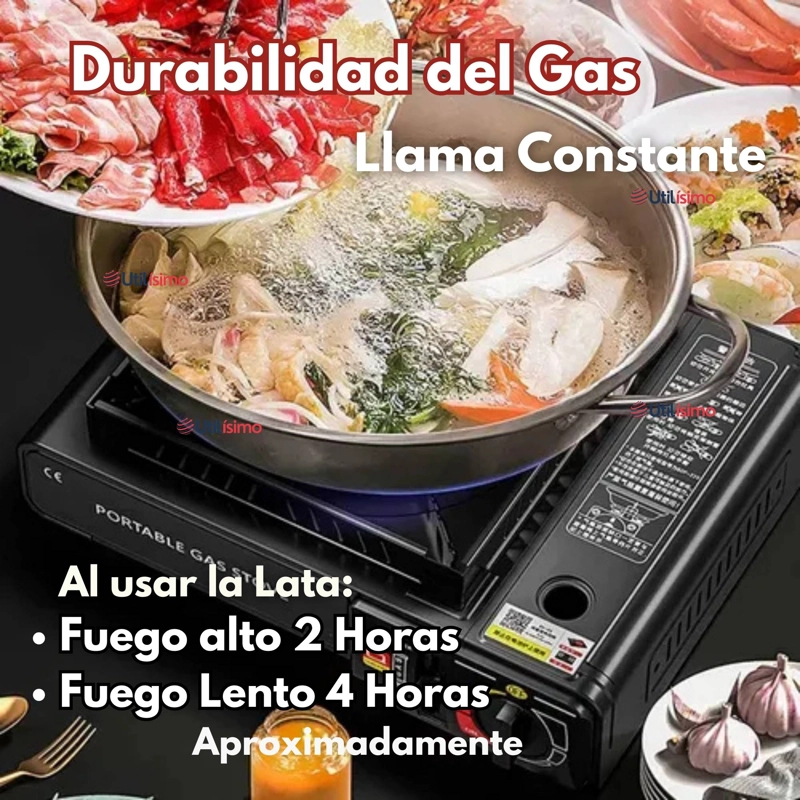 COCINA PORTATIL COCINILLA CAMPING + KIT INSTALACION + SARTE N + LATA - 10