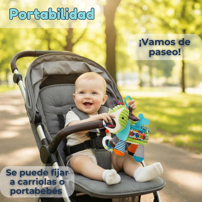 JUGUETE PELUCHE ANIMALES SENSORIAL CON MORDEDOR Y SONAJERO DISEÑO PERRITO NIÑA Y NIÑO - 11