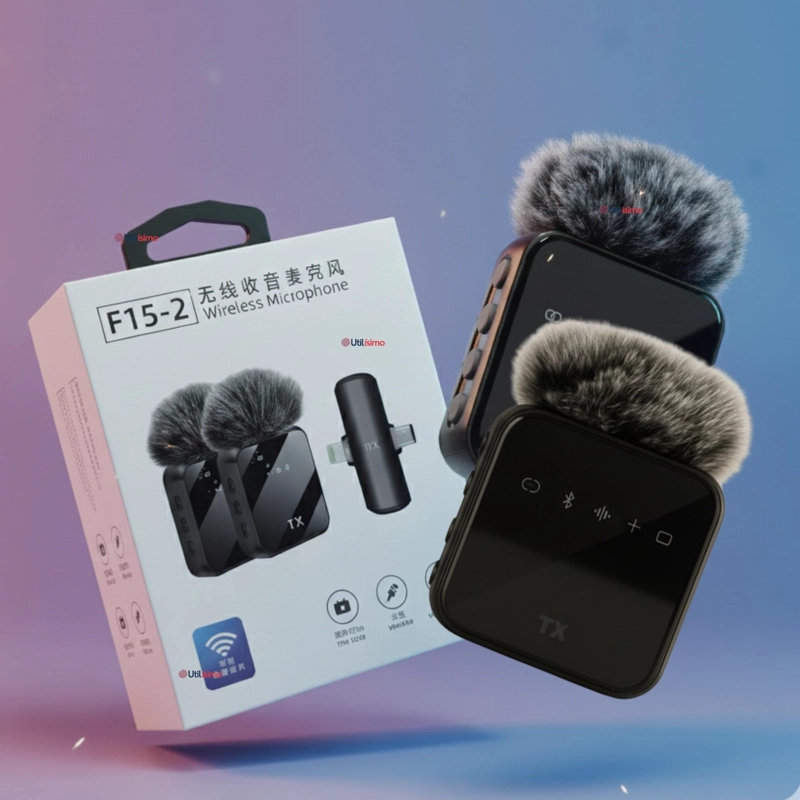 PACK 2 MICROFONOS INALAMBRICO 3 EN 1 PARA CELULAR IPHONE ANDROID PROFESIONAL LAVALIER - 1