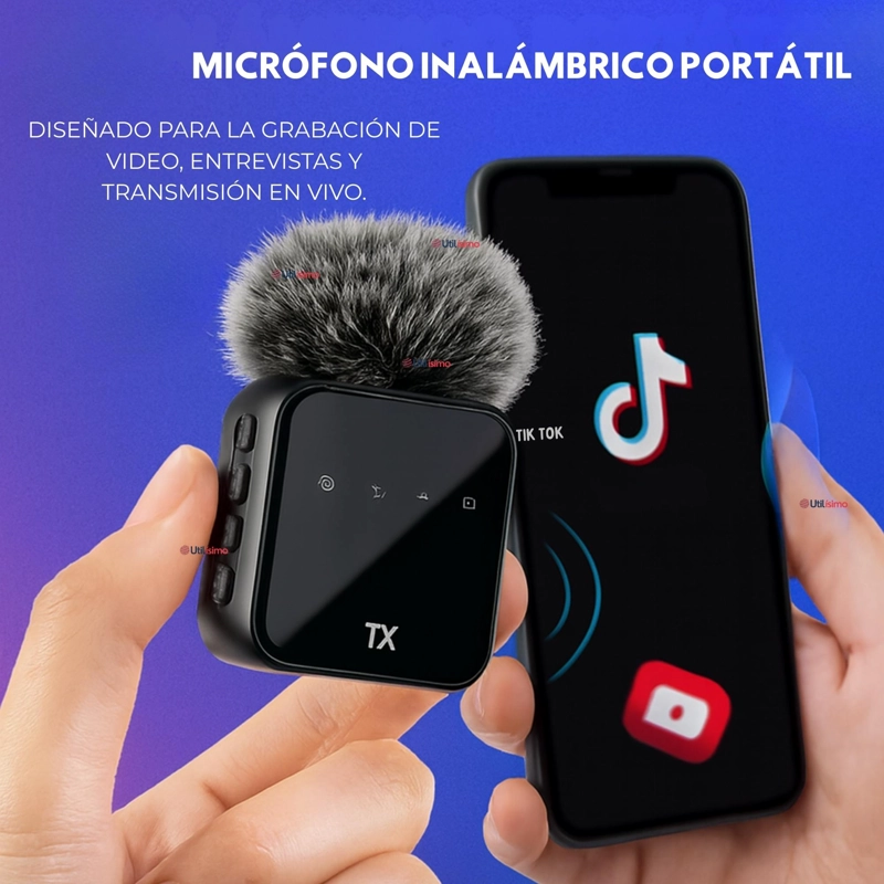 PACK 2 MICROFONOS INALAMBRICO 3 EN 1 PARA CELULAR IPHONE ANDROID PROFESIONAL LAVALIER - 2