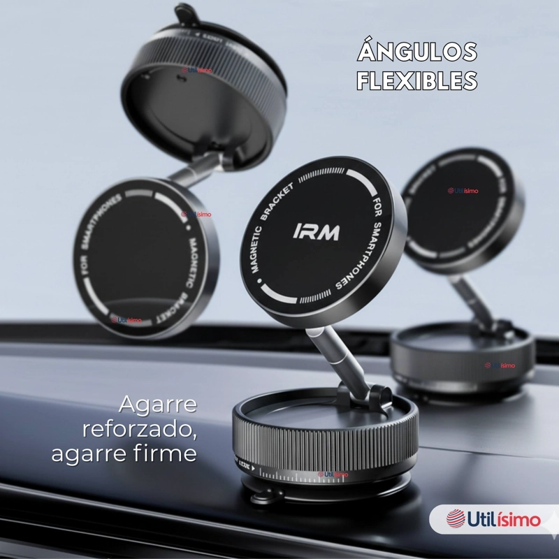 SOPORTE DE AUTO CELULAR MAGNE TICO IPHONE ANDROID NEGRO - 4