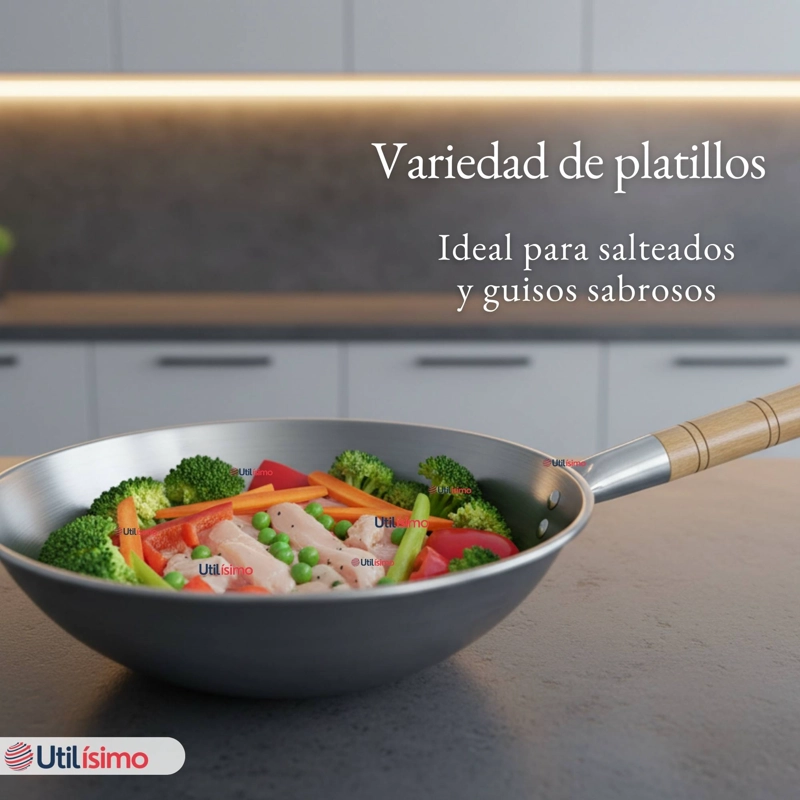 SARTE N WOK TRADICIONAL CHINO DE 37CM ACERO AL CARBONO - 6