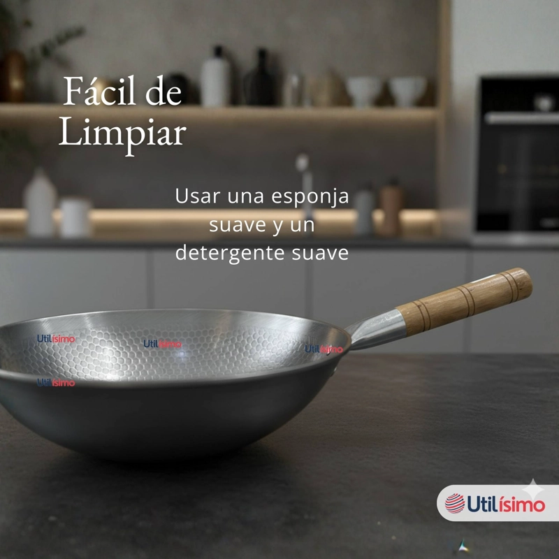 SARTE N WOK TRADICIONAL CHINO DE 37CM ACERO AL CARBONO - 8