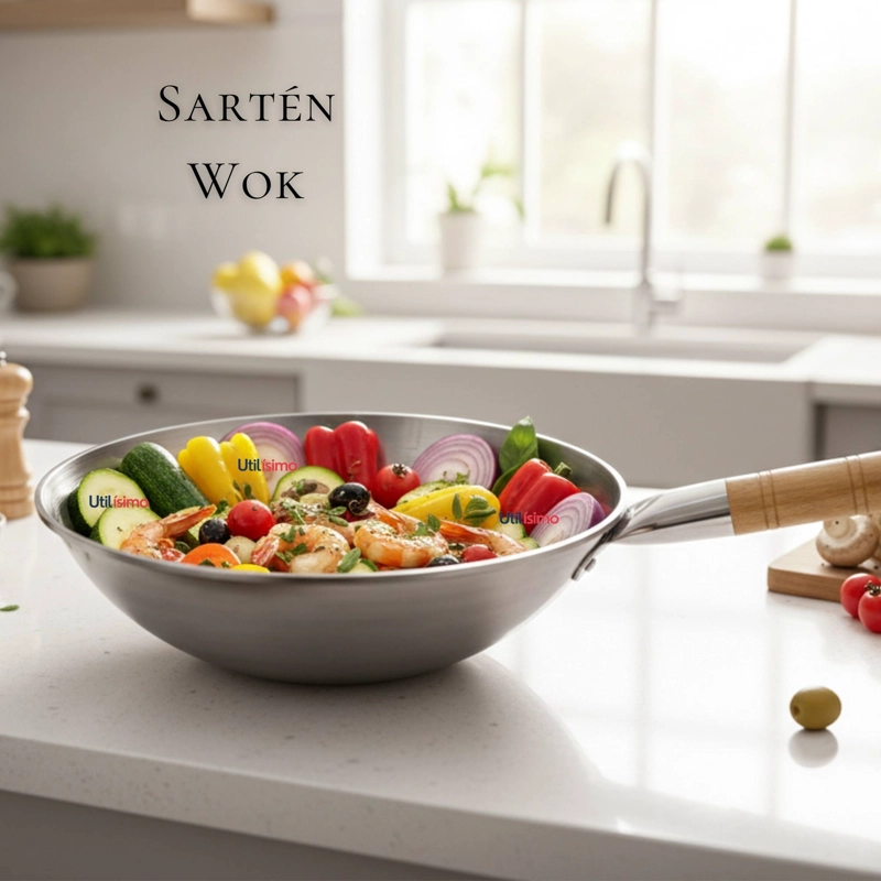SARTE N WOK TRADICIONAL CHINO DE 37CM ACERO AL CARBONO - 9