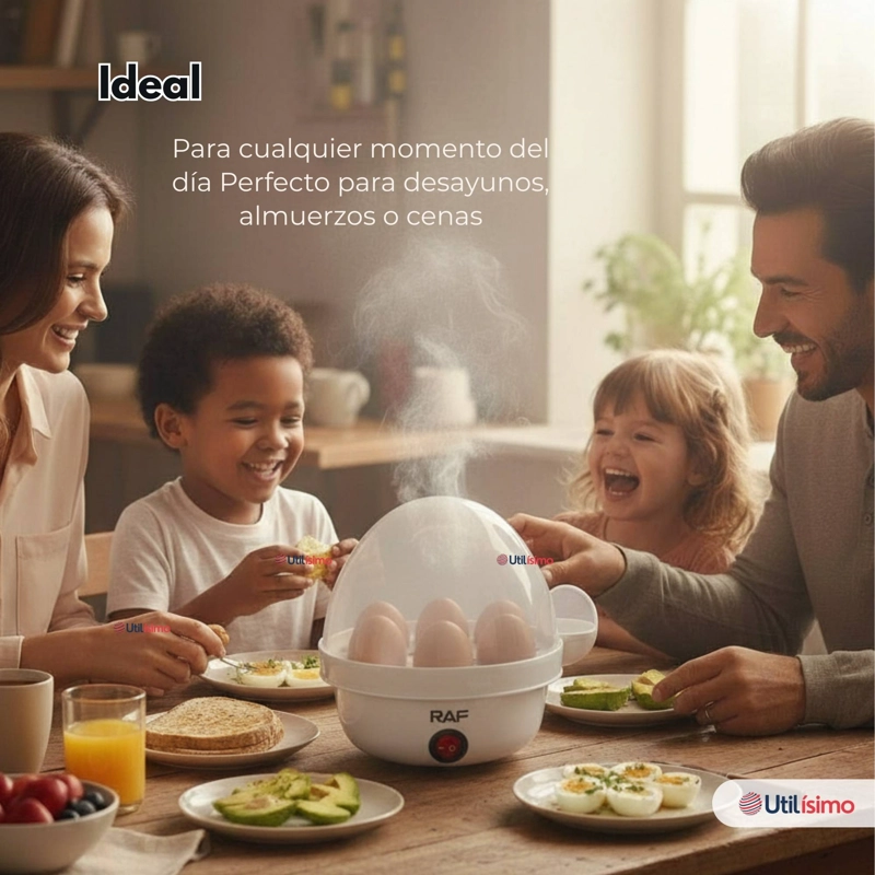 MAQUINA HERVIDOR COCEDOR HUEVOS VAPOR ELE CTRICO 350W RAF COLOR BLANC - 8