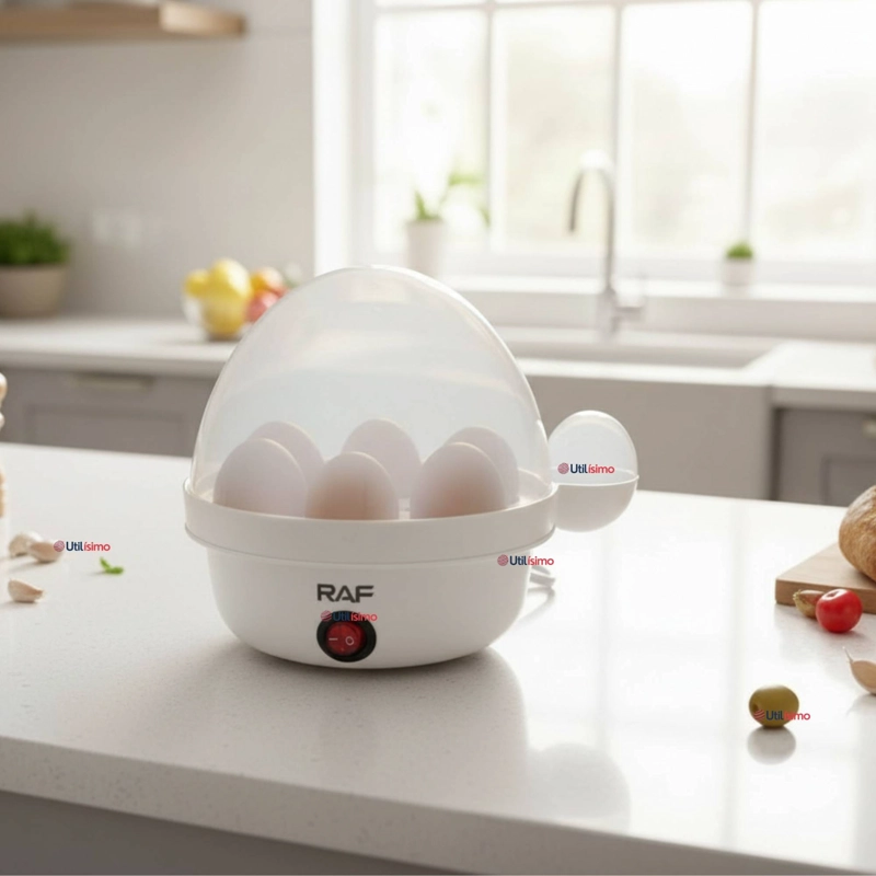 MAQUINA HERVIDOR COCEDOR HUEVOS VAPOR ELE CTRICO 350W RAF COLOR BLANC - 1