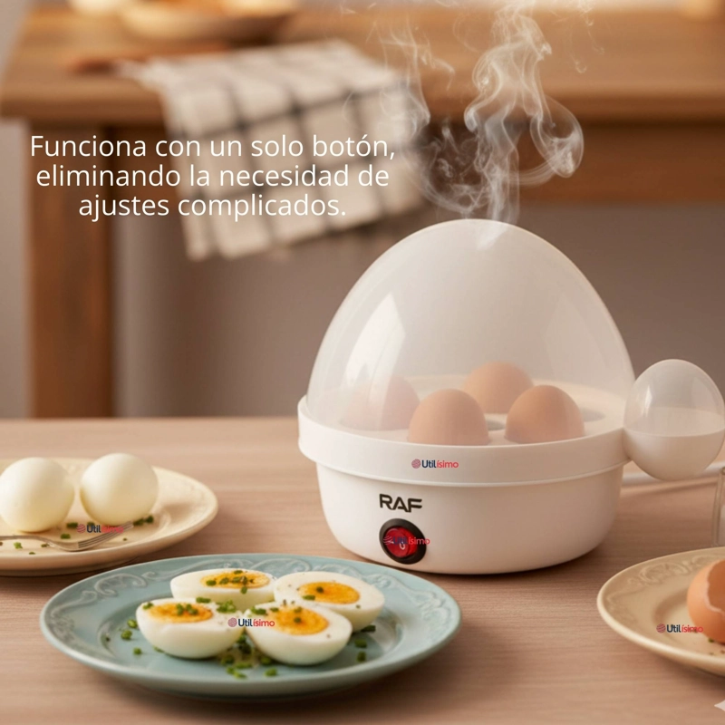 MAQUINA HERVIDOR COCEDOR HUEVOS VAPOR ELE CTRICO 350W RAF COLOR BLANC - 10