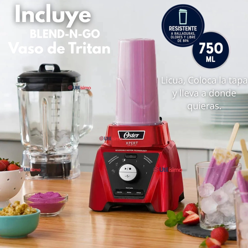 LICUADORA XPERT SERIES™ ROJA CON CONTROL DE TEXTURA Y UN BLEND N GO BLST3BRPG - 7