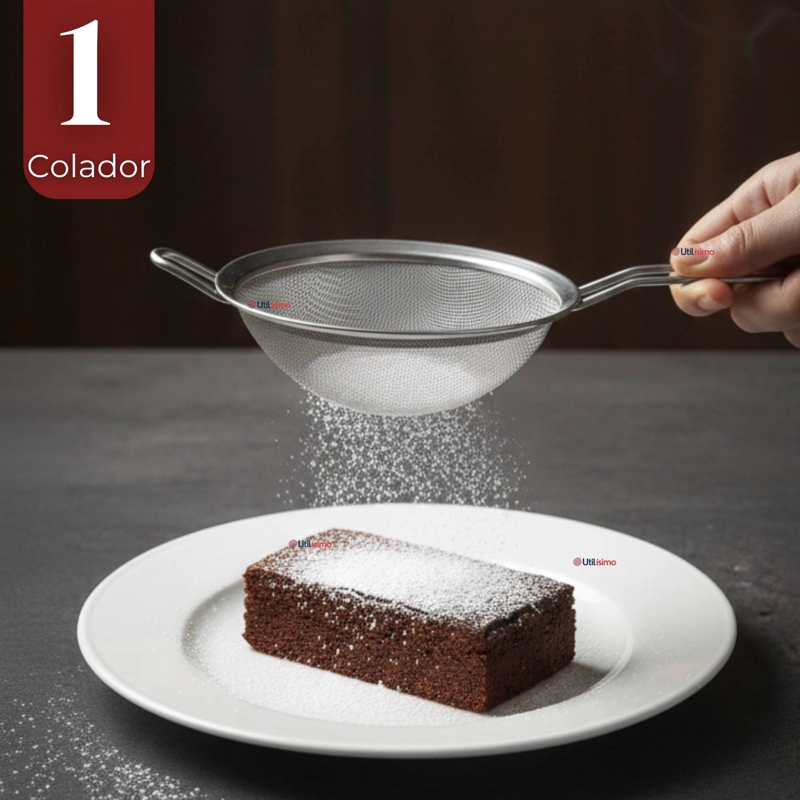 COLADOR MULTIUSO 12CM ACERO INOXIDABLE REPOSTERIA COCINA - 1
