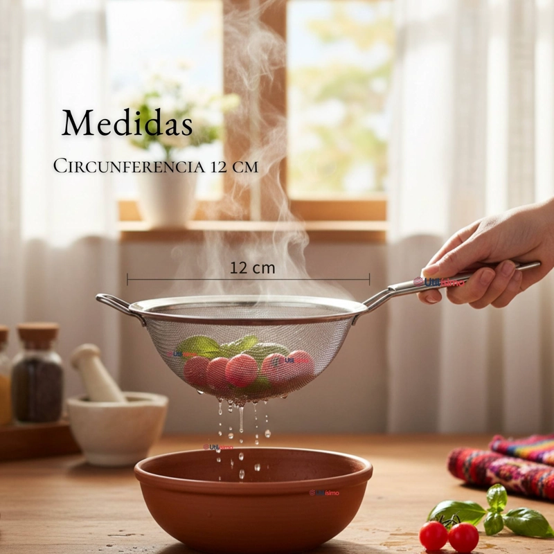 COLADOR MULTIUSO 12CM ACERO INOXIDABLE REPOSTERIA COCINA - 5