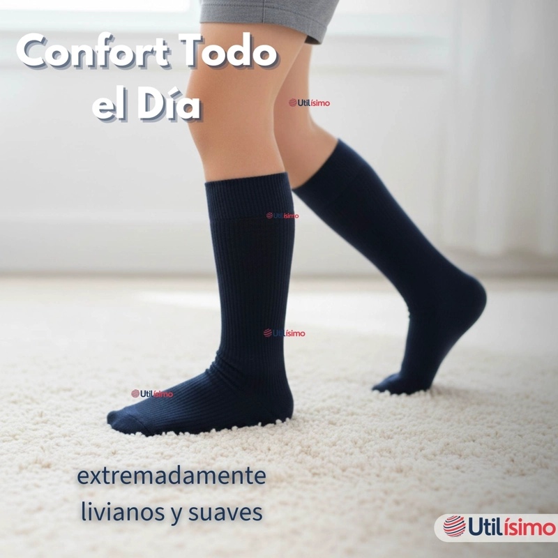 PACK 6 CALCETINES ESCOLARES CORTO BAMBU AZUL NIÑOS Y JUVENIL - 4