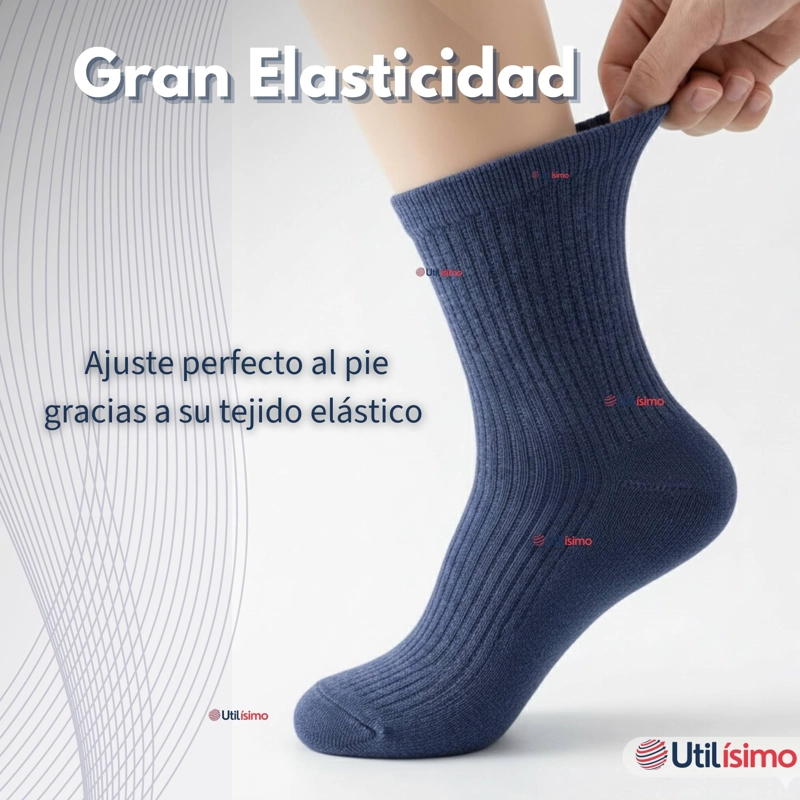 PACK 6 CALCETINES ESCOLARES CORTO BAMBU AZUL NIÑOS Y JUVENIL - 8