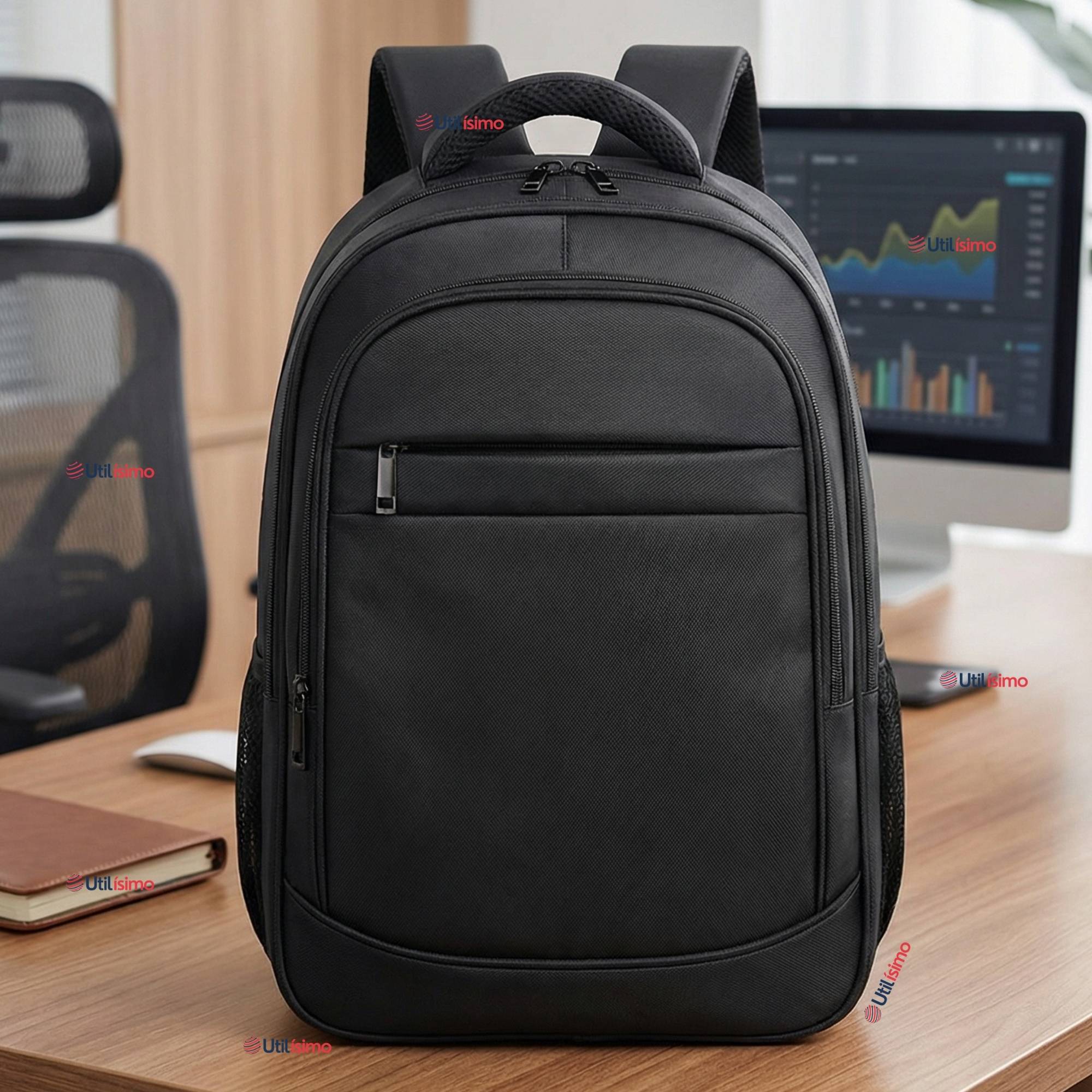 MOCHILA MULTIFUNCIONAL EJECUTIVA ESCOLAR VIAJE CABINA NOTEBOOK IMPERMEABLE RESISTENTE 48CM NEGRO 25L - 1