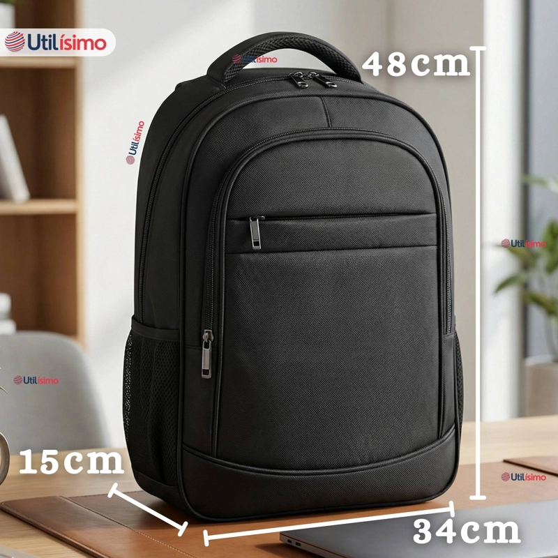 MOCHILA VIAJE CABINA IMPERMEABLE RESISTENTE NOTEBOOK 48CM NEGRO 25L - 4