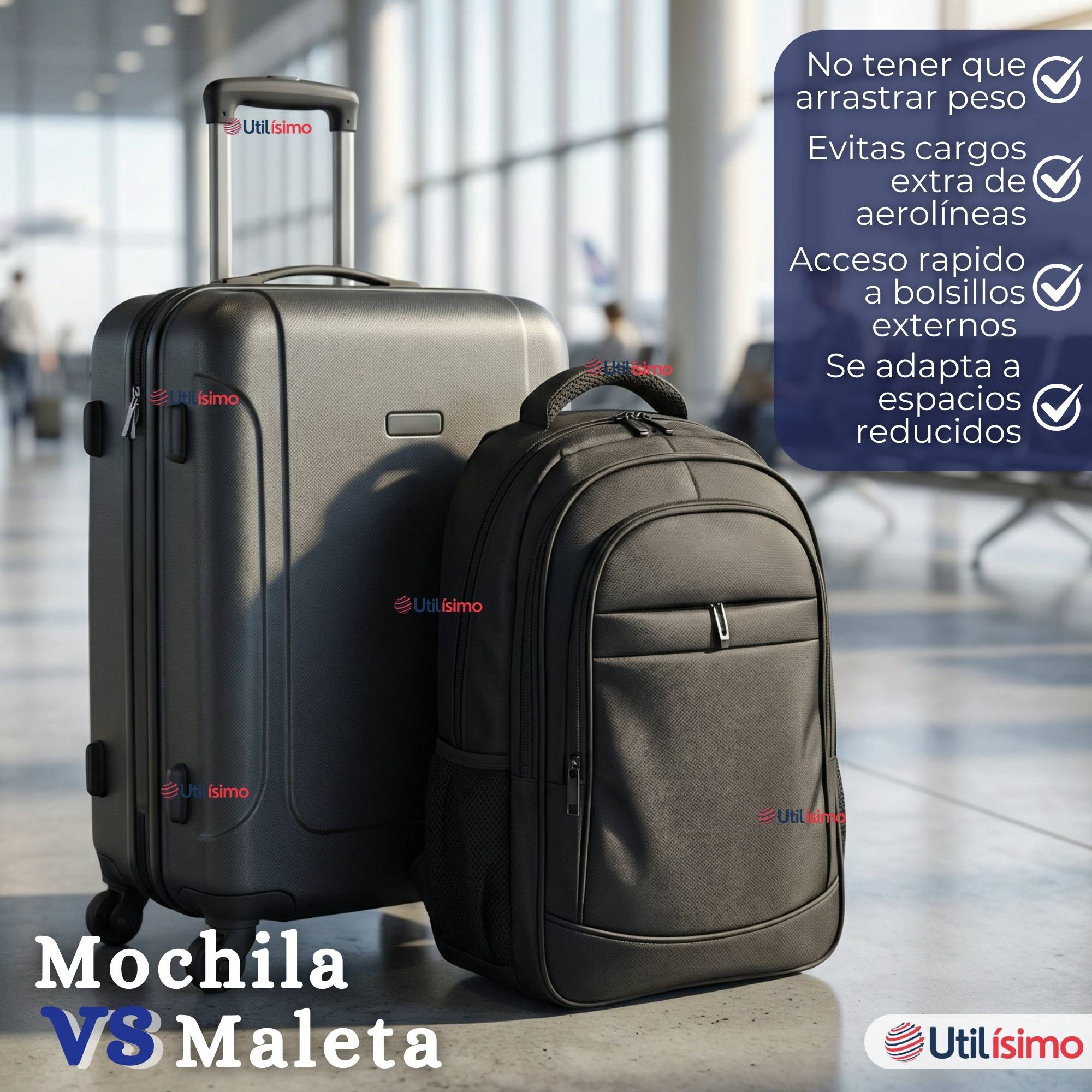 MOCHILA VIAJE CABINA IMPERMEABLE RESISTENTE NOTEBOOK 48CM NEGRO 25L - 10