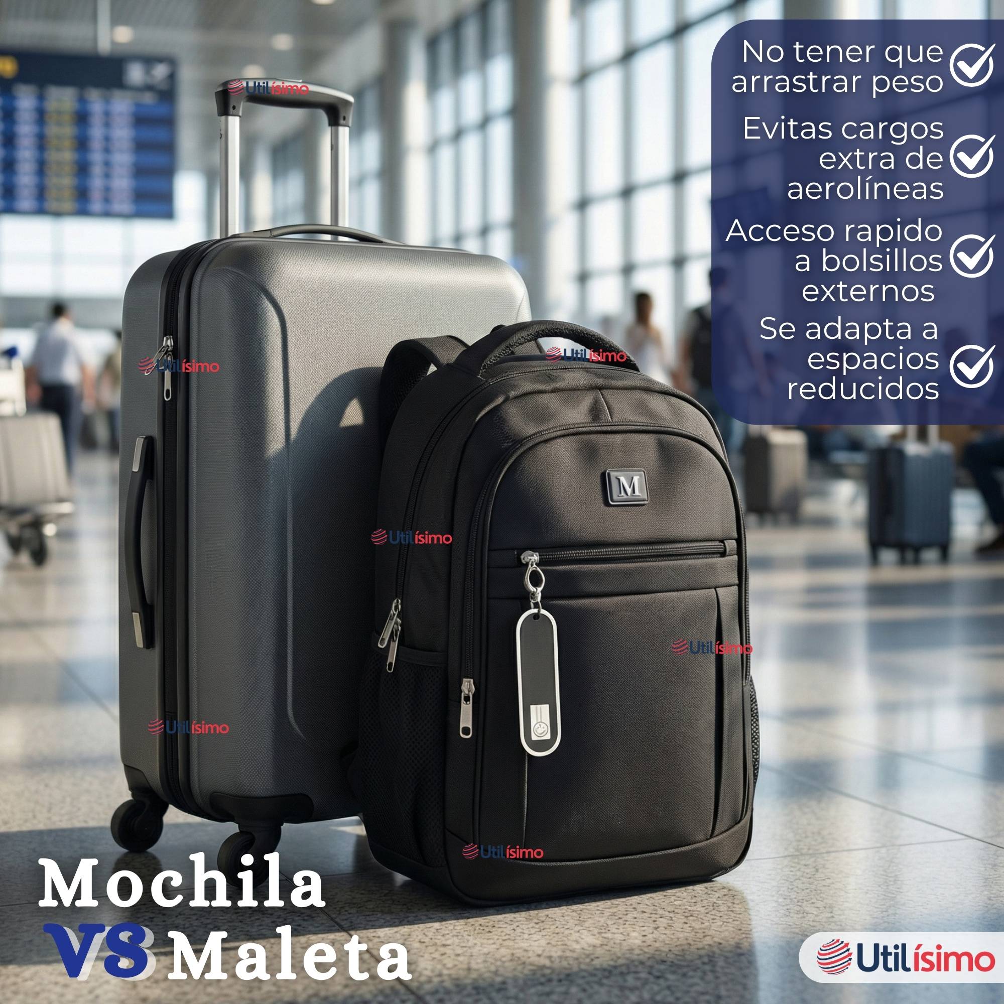 MOCHILA VIAJE CABINA IMPERMEABLE RESISTENTE NOTEBOOK 46CM NEGRO 23L - 2